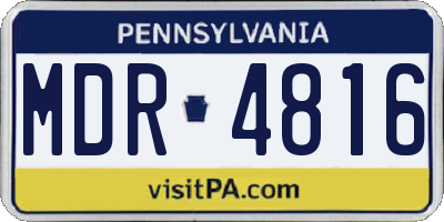 PA license plate MDR4816