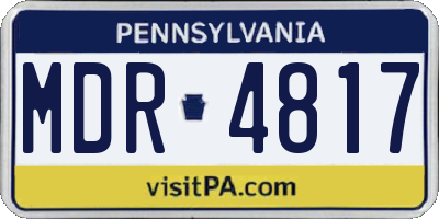 PA license plate MDR4817