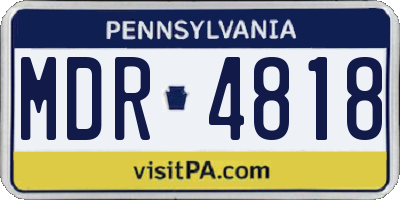 PA license plate MDR4818