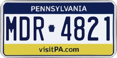 PA license plate MDR4821