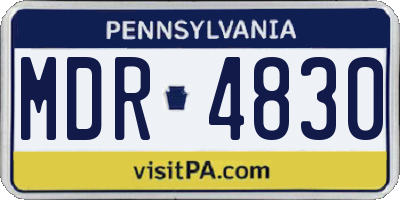 PA license plate MDR4830