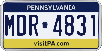 PA license plate MDR4831