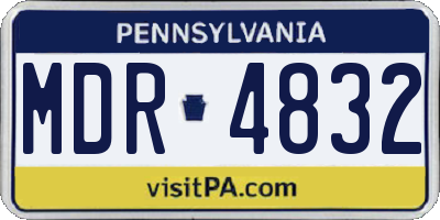PA license plate MDR4832