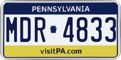 PA license plate MDR4833