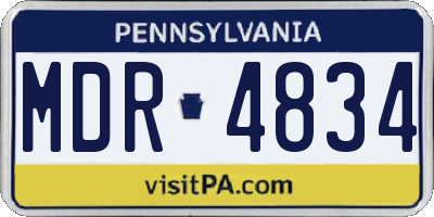 PA license plate MDR4834