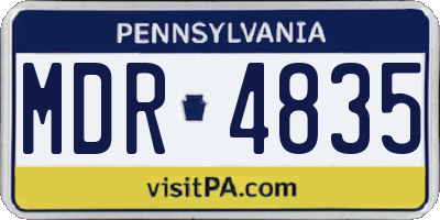PA license plate MDR4835