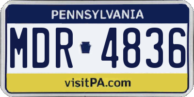 PA license plate MDR4836