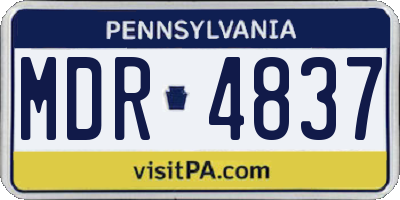 PA license plate MDR4837