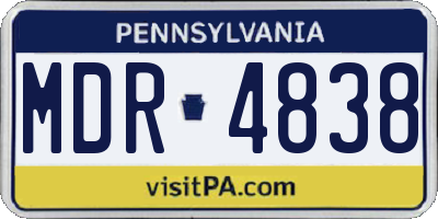 PA license plate MDR4838