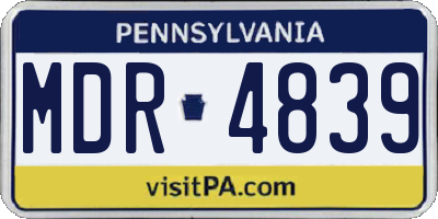 PA license plate MDR4839