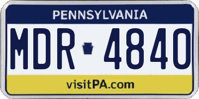 PA license plate MDR4840