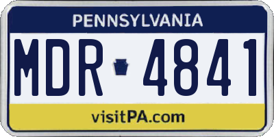 PA license plate MDR4841