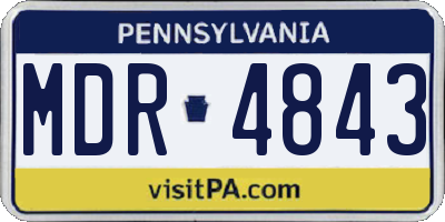 PA license plate MDR4843