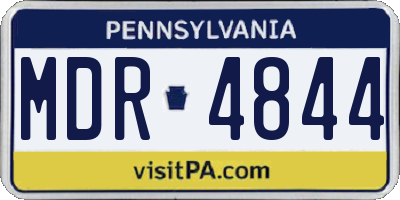 PA license plate MDR4844