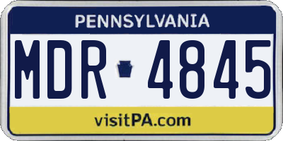 PA license plate MDR4845