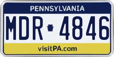 PA license plate MDR4846