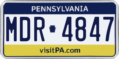 PA license plate MDR4847