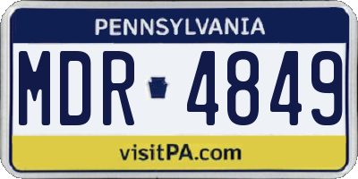 PA license plate MDR4849