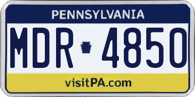 PA license plate MDR4850