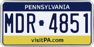 PA license plate MDR4851
