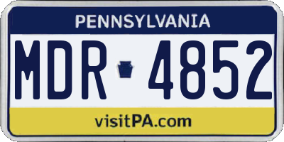 PA license plate MDR4852