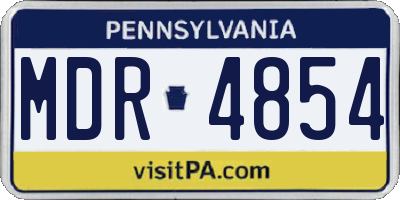 PA license plate MDR4854