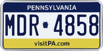 PA license plate MDR4858
