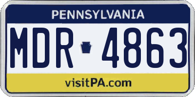 PA license plate MDR4863