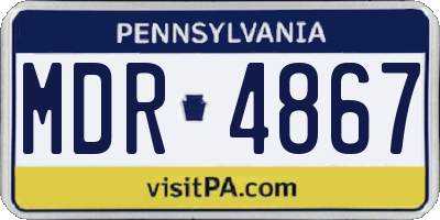 PA license plate MDR4867