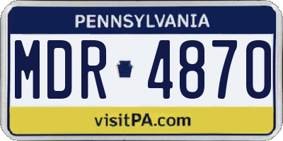PA license plate MDR4870