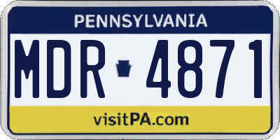 PA license plate MDR4871