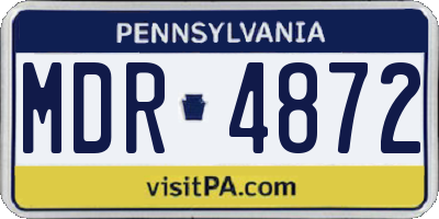 PA license plate MDR4872