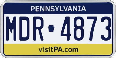 PA license plate MDR4873