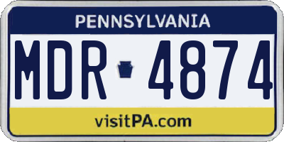 PA license plate MDR4874