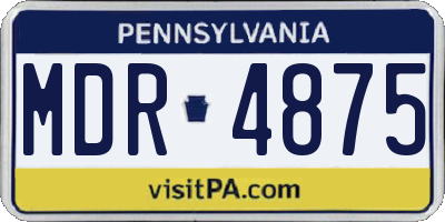 PA license plate MDR4875