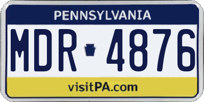 PA license plate MDR4876