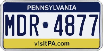 PA license plate MDR4877