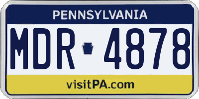 PA license plate MDR4878