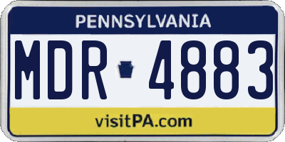 PA license plate MDR4883