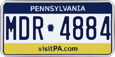 PA license plate MDR4884