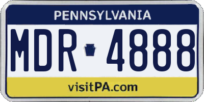 PA license plate MDR4888
