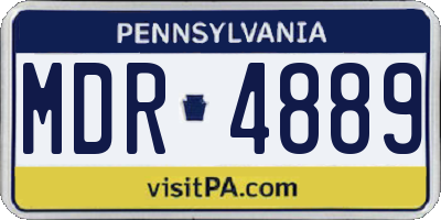 PA license plate MDR4889