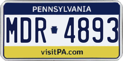 PA license plate MDR4893