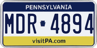 PA license plate MDR4894