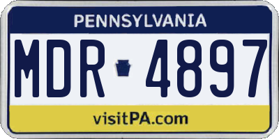 PA license plate MDR4897