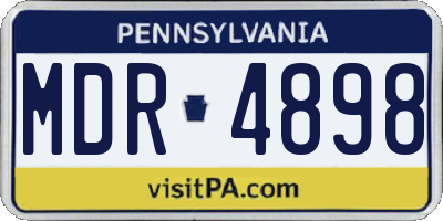 PA license plate MDR4898