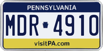 PA license plate MDR4910