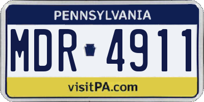 PA license plate MDR4911