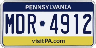 PA license plate MDR4912