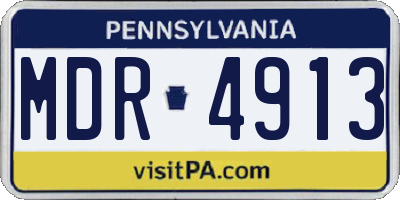 PA license plate MDR4913